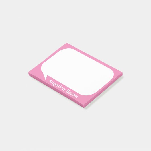 Roze en witte Talk Bubble aanpassen Post-it® Notes (Schuin)