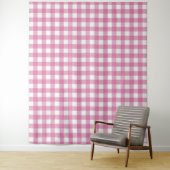 Roze en witte tandham Check Tapestry Wandkleed (In situ)