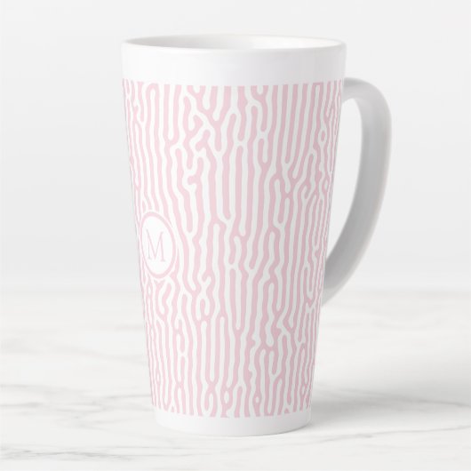 Roze en witte tinten latte mok (Rechterhoek)