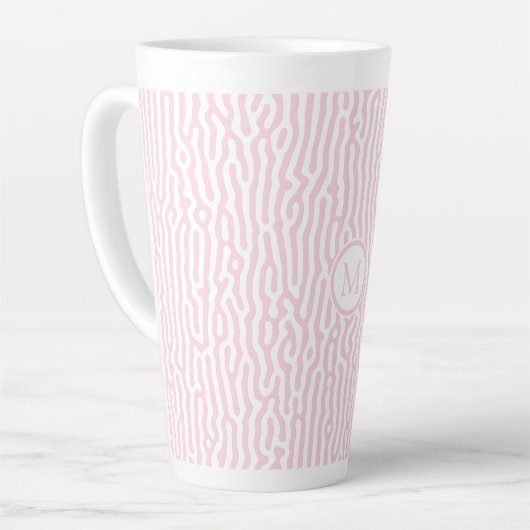 Roze en witte tinten latte mok (Linkerhoek)