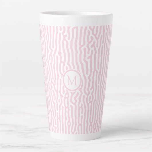 Roze en witte tinten latte mok (Voorkant)