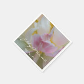 Roze en witte Tulp Bloedlentes Servet (Hoek)
