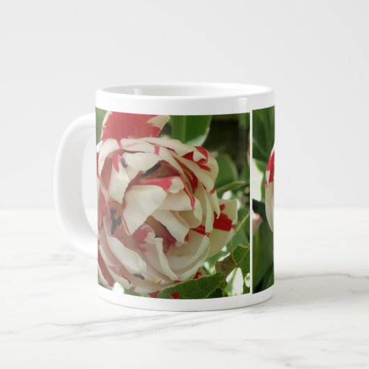 Roze en witte Tulp Mok (Voorkant links)