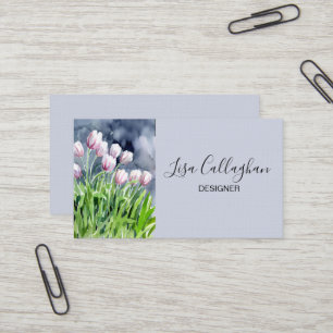 Roze en witte tulpen visitekaartje