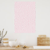 Roze en witte Turing-patroon Poster (Keuken)