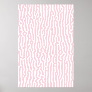 Roze en witte Turing-patroon Poster