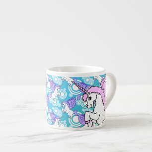 Roze en witte Unicorn Grafisch Espresso Kop