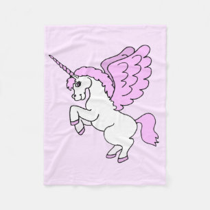 Roze en witte Unicorn Grafisch Fleece Deken