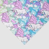 Roze en witte unicorn Patroonontwerp Tissuepapier (Detail)