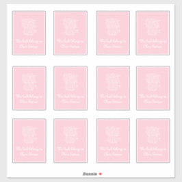 Roze en Witte Vaas Boekplaat Stickers