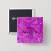 Roze en witte Valentijn Vierkante Button 5,1 Cm (Voorkant /achterkant)