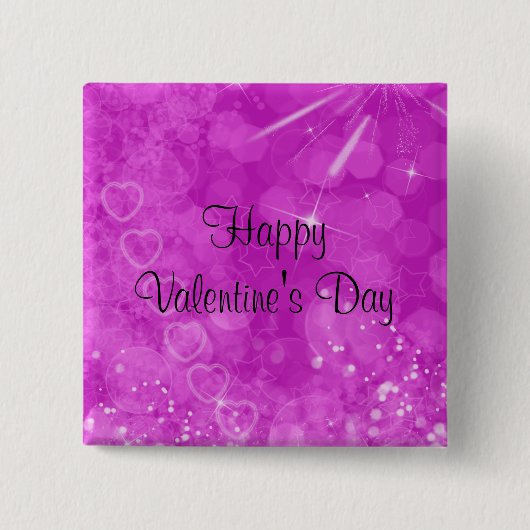 Roze en witte Valentijn Vierkante Button 5,1 Cm (Voorkant)