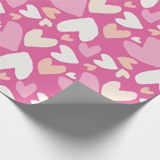Roze en witte Valentijnse Verpakkingspapier Cadeaupapier (Hoek)