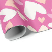 Roze en witte Valentijnse  Verpakkingspapier Cadeaupapier (Rol Hoek)