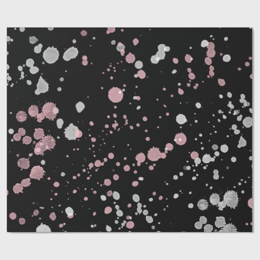 Roze en witte verf cadeaupapier (Vlak)