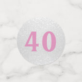 Roze en Witte verjaardag Glitter Confetti (Kleine voorkant)