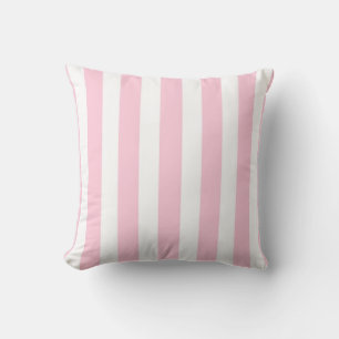 Roze en witte verticale strips Shabby Chic Stripe Kussen
