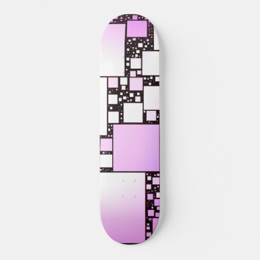 Roze en witte vierkant dansend skateboard (Voorkant)