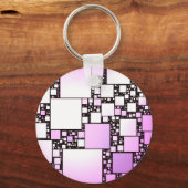 Roze en witte vierkant dansende Zeer belangrijke R Sleutelhanger (Voorkant)