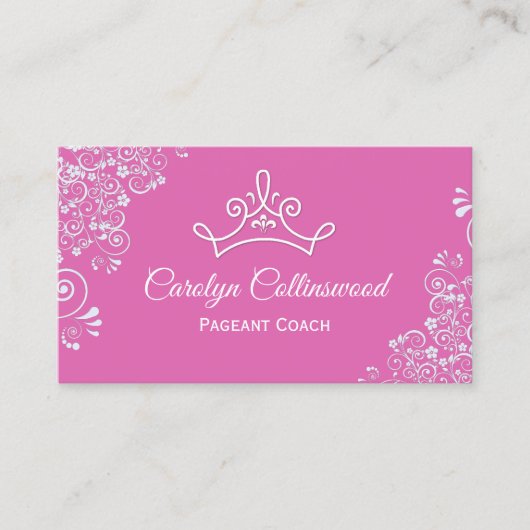 Roze en witte Visitekaartje met percolaat (Voorkant)