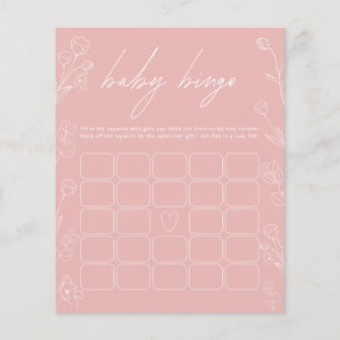 Roze en witte vlakke bingo Baby shower