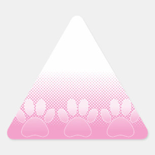 Roze en witte vlekken met achtergrond van krantenp driehoek sticker