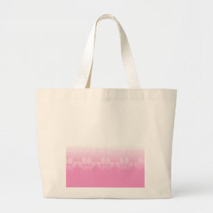 Roze en witte vlekken met achtergrond van krantenp grote tote bag