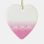 Roze en witte vlekken met achtergrond van krantenp keramisch ornament (Rechts)