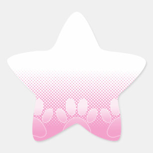 Roze en witte vlekken met achtergrond van krantenp ster sticker