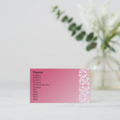 Roze en witte vocht visitekaartje (Staand voorkant)