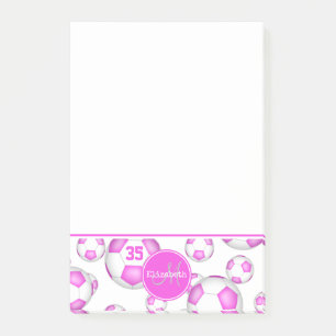 roze en witte voetballen girale sport post-it® notes