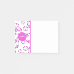 roze en witte voetballen girale sport post-it® notes