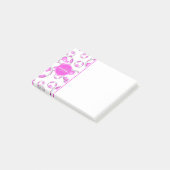 roze en witte voetballen girale sport post-it® notes (Schuin)