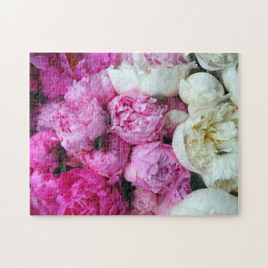 Roze en witte volkbloemen legpuzzel (Horizontaal)