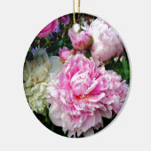 Roze en witte volken keramisch ornament (Links)
