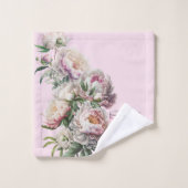 Roze en witte  volken op de roze doekset bad handdoek (Wasdoekje)