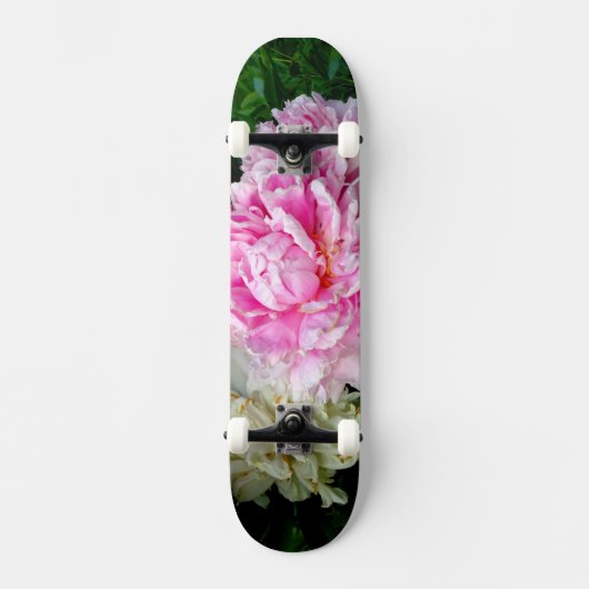Roze en witte volken skateboard (Voorkant)