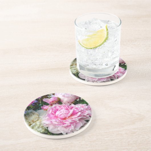 Roze en witte volken zandsteen onderzetter (Zijkant)