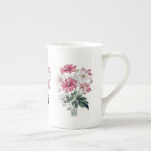 Roze en witte voorbloem Botanische bot China Mok (Rechts)