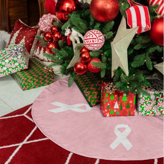 Roze en witte vorm van lint kerstboom rok