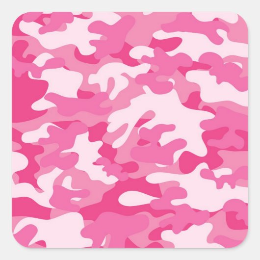 Roze en witte vormgeving vierkante sticker (Voorkant)