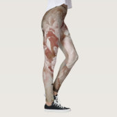 Roze en Witte Waterverf Bloemen Leggings (Rechts)