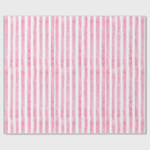 Roze en witte Waterverf Stripe Cadeaupapier (Vlak)
