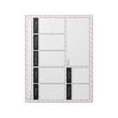 Roze en witte, wekelijkse streekkalenderlaptop notitieblok (Gedraaid)