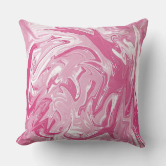 Roze en witte wervelpatroon Sierkussen
