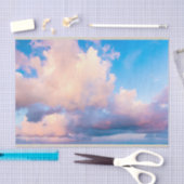 Roze en witte wolken Blauw hemeldecoupage Tissuepapier (Craft)