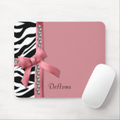 Roze en witte Zebra Muismat (Met muis)