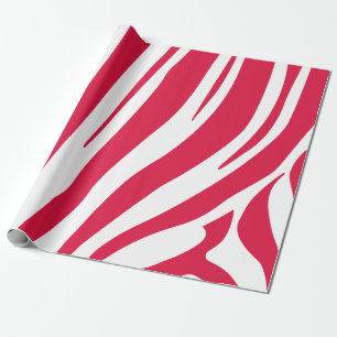 Roze en witte Zebra patroon Cadeaupapier