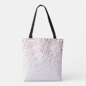 Roze en witte zebra print: Stijlvolle Canvas tas (Achterkant)