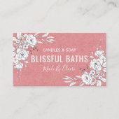 Roze en witte zeep en kaars visitekaartje (Voorkant)